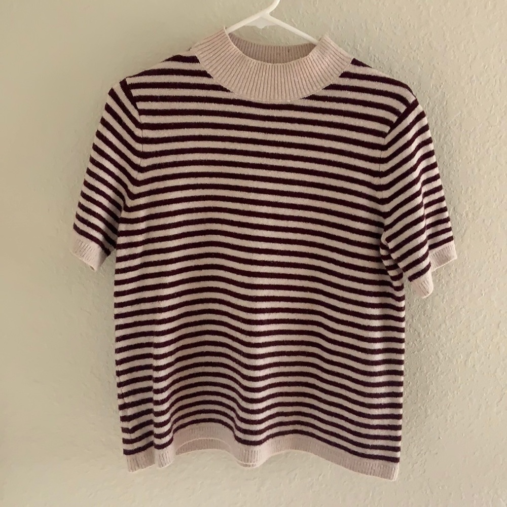 Striped LOFT short sleeved sweater